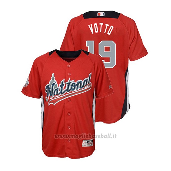 Maglia Baseball Bambino All Star Game Majestic Joey Votto 2018 1ªRun Derby National League Rosso